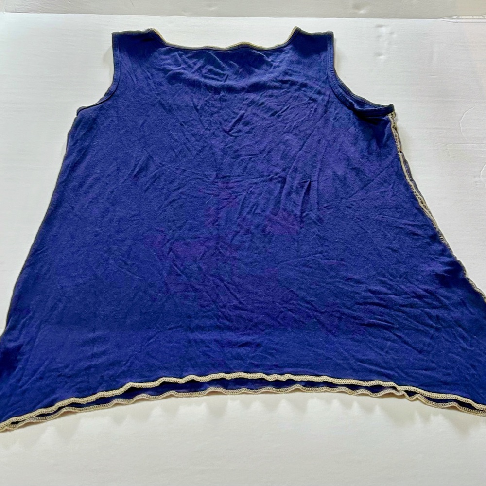 Vanilla Sugar Blue and Cream Mandala design Tank Top - Picture 4 of 4